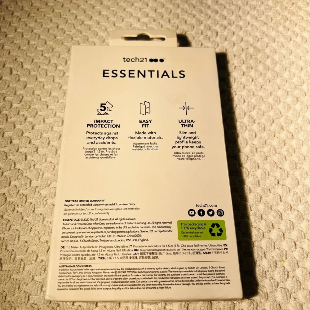 Black Case For iPhone 2020 6.7 By Tech 21 Essentials iPhone 12 Max Pro